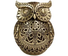 Mirtop Auksinė-juoda pelėdos statulėlė – elegantiška namų dekoracija – puiki dovana