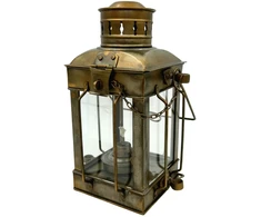 Mirtop Retro jūrinis žibintas su žibalu, plieno, antikinio žalvario 24 cm