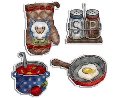 MP Studia Siuvinėjimo rinkinys kryželiu “Bon Appetit”, Aida 14, 18 spalvų, 9×6 cm
