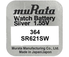 Murata 364 SR621SW sidabro oksido laikrodžių baterijos, 10 vnt.