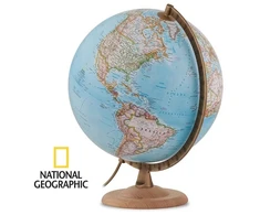 National Geographic politinis gaublys 30 cm su riešutmedžio padu, anglų kalba