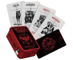 Rockpool Occult Tarot kišeninės kortos skardinėje dėžutėje – 78 kortų kaladė