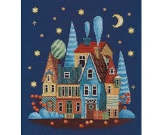 Oven Kryželiu siuvinėjimo rinkinys „Šerkšnotas vakaras“, 18 ct Zweigart, 20×22 cm