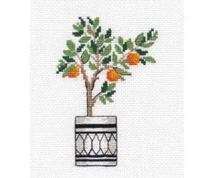 Oven Siuvinėjimo rinkinys Apelsinmedis 7×11, 18 ct, 10 spalvų, pilnas komplektas