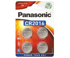 Panasonic CR2016 ličio monetinės baterijos 3V laikrodžiams, 4 vnt.