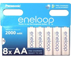 Panasonic Eneloop AA 2000mAh įkraunamos baterijos, 8 vnt. rinkinys