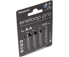 Panasonic Eneloop Pro AA 2500mAh įkraunamos baterijos, 4 vnt.