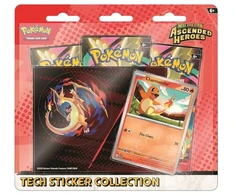 Kolekcionuojamų Lipdukų Paketas - Pokémon Mega Evolution Ascended Heroes Tech Lipdukų Kolekcija Su Charmander Folijos Promo Kortele, 3 Booster Rinkiniai, Tech Lipdukai, Daugiaspalvis
