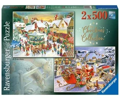 Ravensburger 2 dėlionės „Kalėdų kolekcija“, 2×500 det.