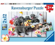 Ravensburger 2 dėlionės „Mieli pūkuočiai“, 2×12 det., nuo 3 m.