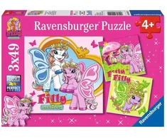 Ravensburger 3 dėlionės „Filly“, 3×49 det., nuo 5 m.
