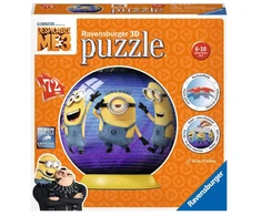 Ravensburger 3D dėlionė-rutulys „Bjaurusis aš 3: Pimpačiukai“, 72 det., nuo 6 m.