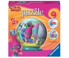 Ravensburger 3D dėlionė-rutulys „Troliai“, 72 det., nuo 6 m.