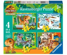 Ravensburger 4 dėlionės „Jurassic World Explorers“, 12–24 det., nuo 3 m.