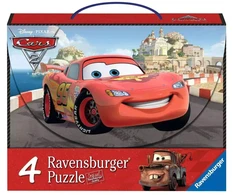 Ravensburger 4 dėlionės lagaminėlyje „Disney Pixar Ratai 2“, nuo 5 m.