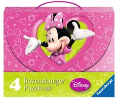 Ravensburger 4 dėlionės lagaminėlyje „Pelytė Minė“, nuo 3 m.