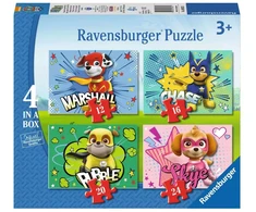 Ravensburger 4 dėlionės „Šunyčiai patruliai: keturi herojai“, nuo 3 m.