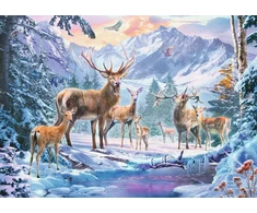 Ravensburger dėlionė „Elniai žiemos miške“, 1000 det.