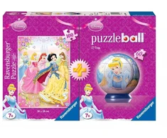 Ravensburger dėlionė + puzzleball® „Disney princesės“, 100 + 60 det., nuo 7 m.
