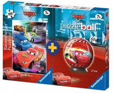 Ravensburger dėlionė + puzzleball® „Disney Pixar Ratai“, 100 + 60 det., nuo 7 m.