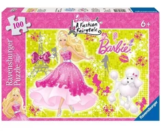 Ravensburger dėlionė su blizgučiais „Barbie: madų pasaka“, 100 det., nuo 6 m.