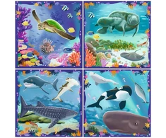 Ravensburger PuzzleUP! 4 dėlionės „Jūrų gyvūnai“, nuo 5 m.