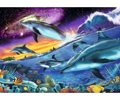 Ravensburger tamsoje šviečianti dėlionė „Delfinai“, 1000 det.