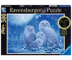 Ravensburger tamsoje šviečianti dėlionė „Baltosios pelėdos“, 500 det.