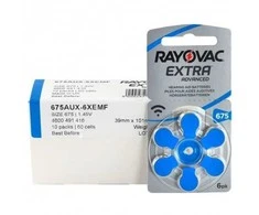 Rayovac Extra Advanced 675 klausos aparatų baterijos, 60 vnt.