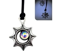 Relojes de Sol, Brujulas, Biscuteria Galactica Sidabruotas saulės užtemimo vėrinys su optine iliuzija, čekų kristalas
