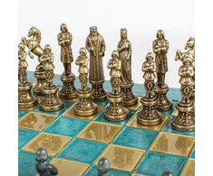 „Renaissance“ metalinių šachmatų rinkinys su 36cm šachmatų lenta Manopoulos