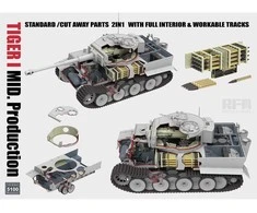 RFM Rye Field Tiger I tankas vid. gamyba 2in1 pilnas interjeras 1/35