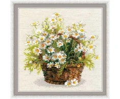 RIOLIS – Create It Yourself – Siuvinėjimo rinkinys „Ramunėlės“ 1478 (25x25 cm)
