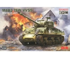 Rye Field M4A3 Sherman 76W VVSS vėlyvas, su pilnu interjeru, 1/35 (RFM-5136)