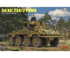 Rye Field RFM-5110 Sd.Kfz.234/2 PUMA šarvuotis su variklio detalėmis 1/35