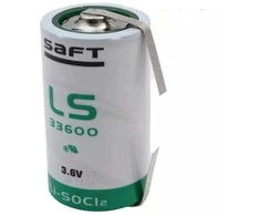 Saft LS33600 3,6V 17000mAh ličio baterija su U litavimo kojelėmis