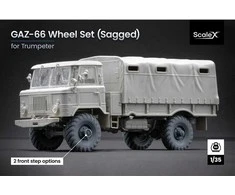 Scalex GAZ-66 nusėdę ratai Trumpeter modeliui, 3D, 1/35
