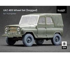 ScaleX UAZ-469 nuleistų ratų rinkinys Trumpeter modeliui 1/35