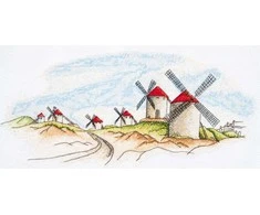 Siuvinėjimo kryželiu rinkinys Vėjo malūnai, 14 ct, 39x18 cm, Abris Art