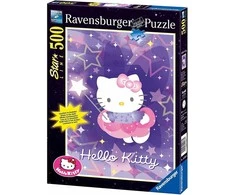 Starline Puzzle 500 Hello Kitty Star Magic - švytinti RAVENSBURGER dėlionė