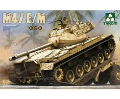 Takom JAV vidutinis tankas M47 Patton E/M 2 viename 1/35 plastikinis rinkinys