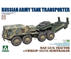 Takom MAZ-537G su CHMZAP-5247G puspriekabe 1/72, plastikinis rinkinys