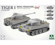 Takom Tiger I ankstyvasis 4in1 tanko modelis 1/35 s.Pz.Abt.502