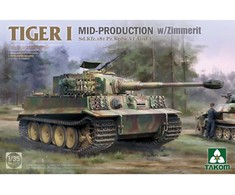 Takom Tiger I (vidurinės gamybos) su Zimmerit 1/35, plastikinis modelis