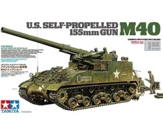 Tamiya JAV 155 mm savaeigis pabūklas M40, 1/35 surenkamas modelis