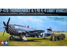 Tamiya – Republic P-47D Thunderbolt „Bubbletop“ ir 1/4 tonos 4x4 lengvųjų transporto priemonių rinkinys, 1/48, 25214