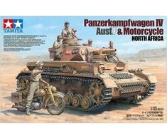 Tamiya Panzer IV Ausf F su motociklu, Šiaurės Afrika 1/35 rinkinys