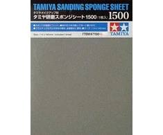 Tamiya šlifavimo kempinės lapas 1500 (87150) 114×140 mm, šlapiam šlifavimui