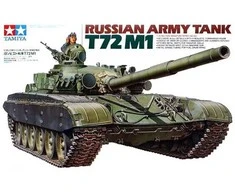 Tamiya T-72M1 Rusijos tankas 1/35 surenkamas plastikinis modelis 35160