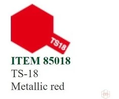 Tamiya TS-18 purškiami dažai, metalinė raudona, 100 ml